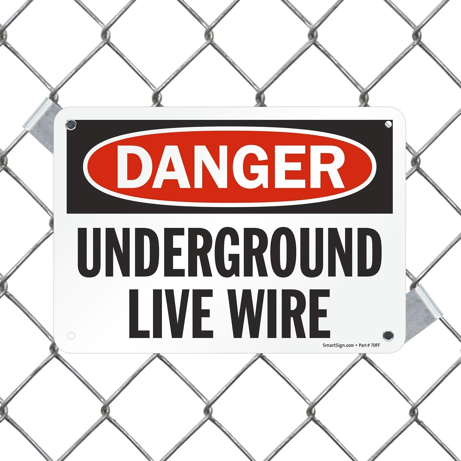 Danger Underground Live Wire Sign 7×10 Inch Aluminum Warning Plaque