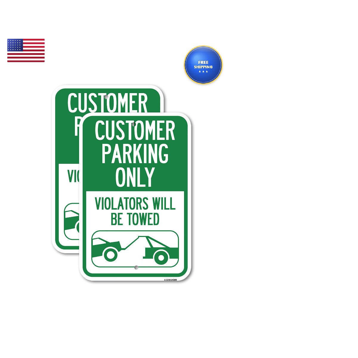 Signmission 2 Pack Customer Parking Only Violators Will Be Towed 18 X 24
