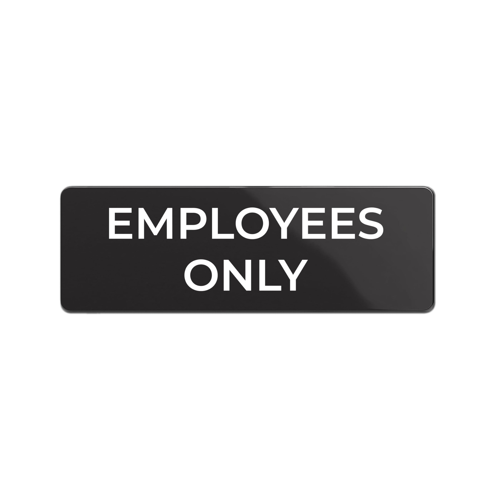 2×6 inch Employees Only Sign Durable ABS Plastic with Full Adhesive Backing