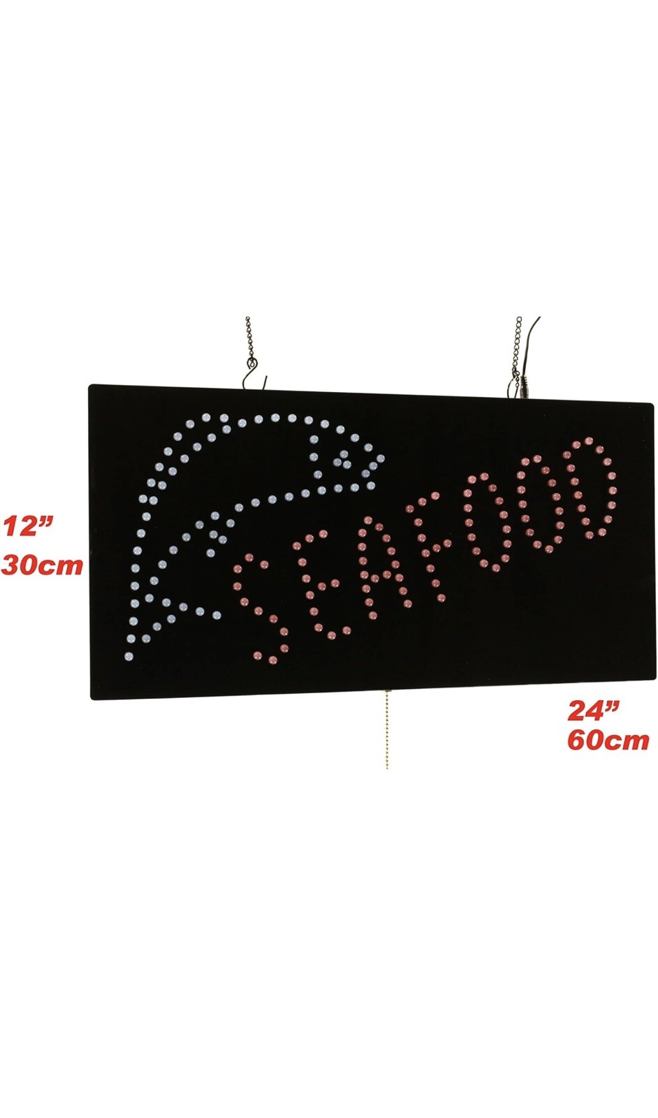 Seafood Sign, 24&Prime;x12&Prime;, 60x30cm