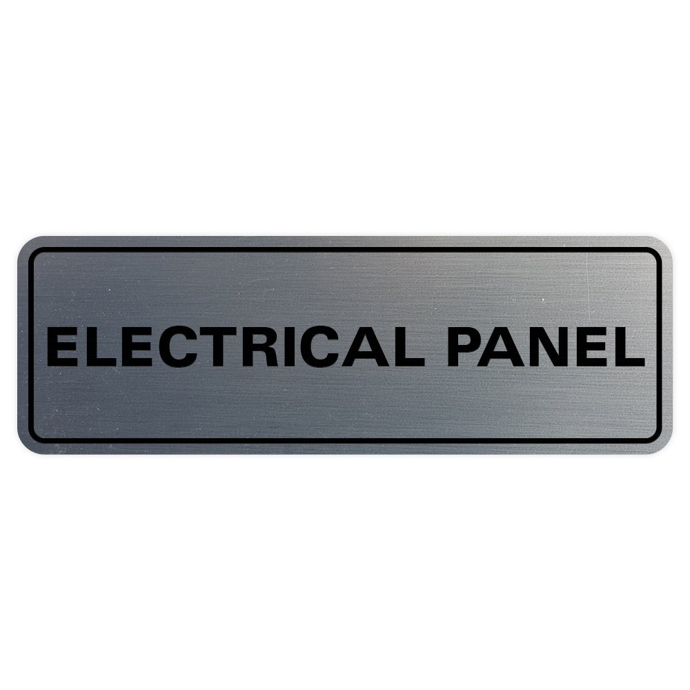 Standard Electrical Panel Wall Door Sign Silver Medium 1 PCS Easy Install