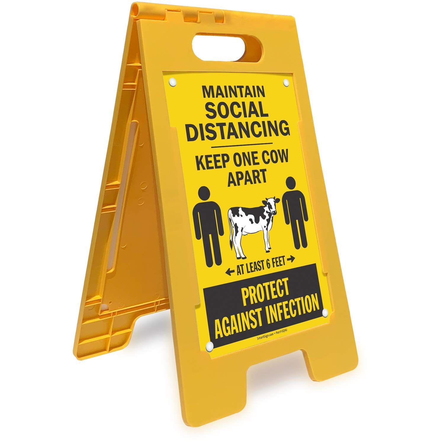 25 x 12 inch “Maintain Social Distancing – Keep One Cow Apart, At Least 6 Fee…