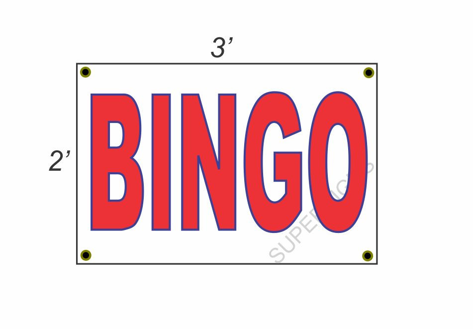 2×3 BINGO Red White & Blue Banner Sign NEW Discount Size & Price