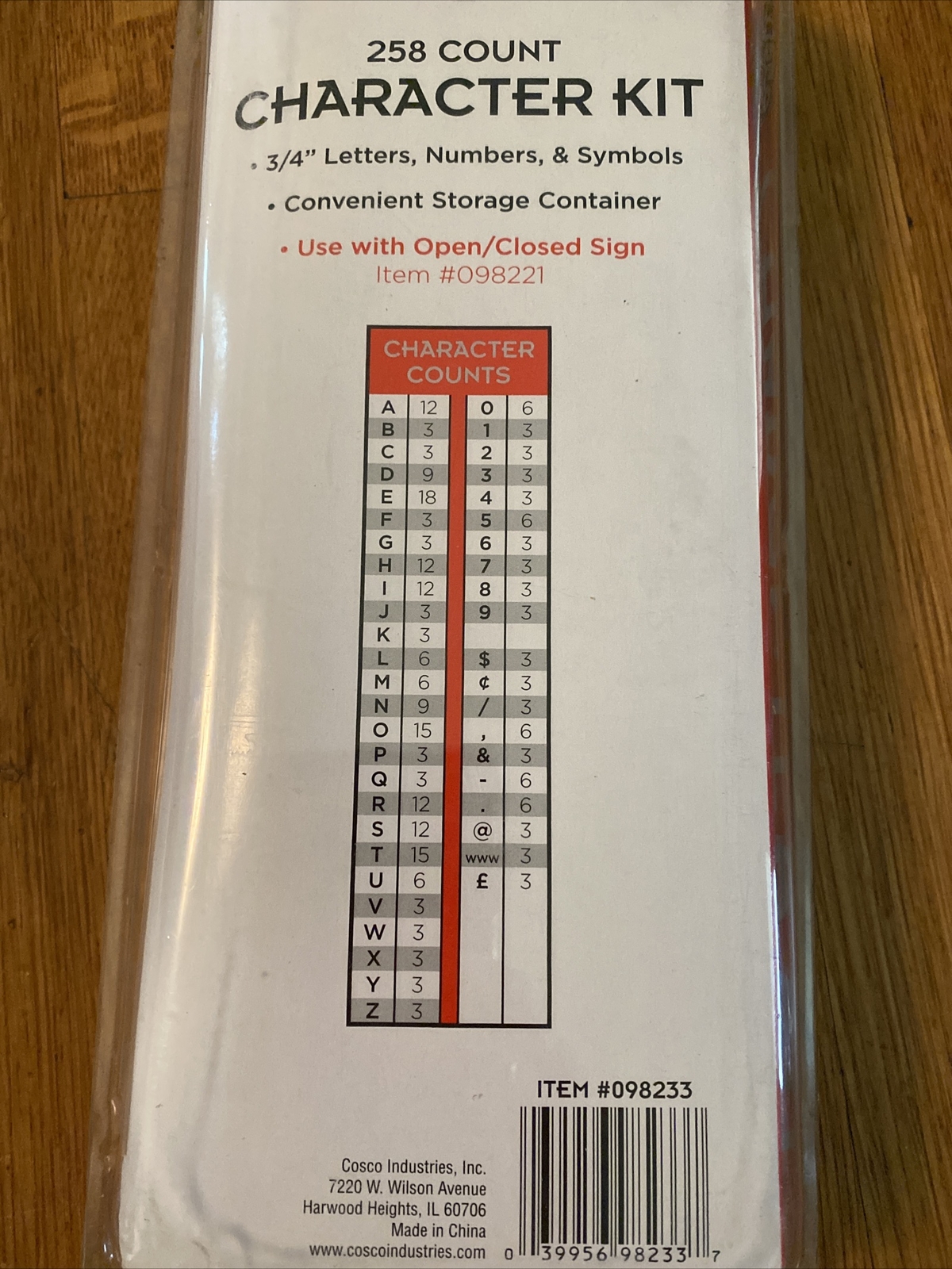 Cosco 258 Count Character Kits x 5 Partial Open/Closed Sign Letter Board 098233