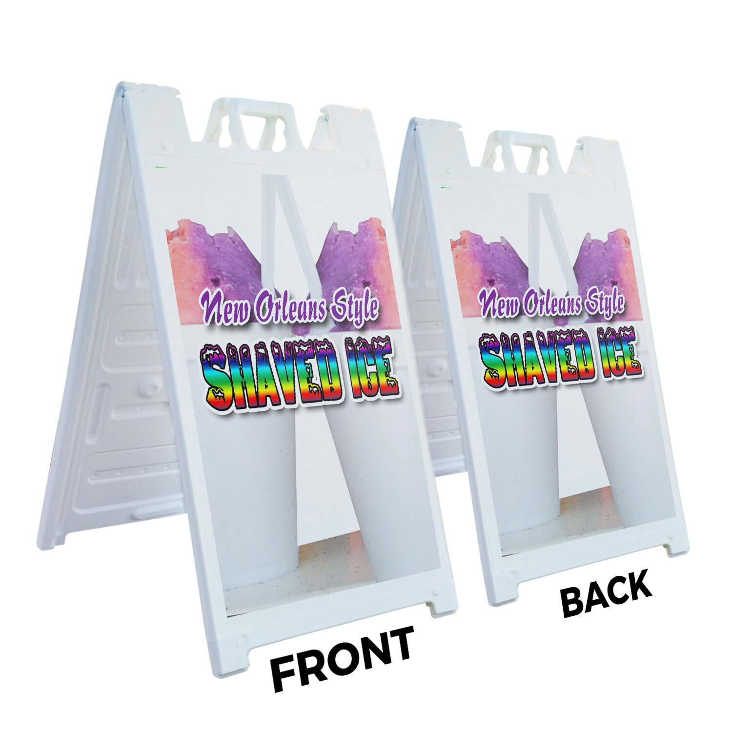 A-frame Sidewalk New Orleans Style Shaved Ice 24&Prime; x 36&Prime; Double Sided A-Frame Sid
