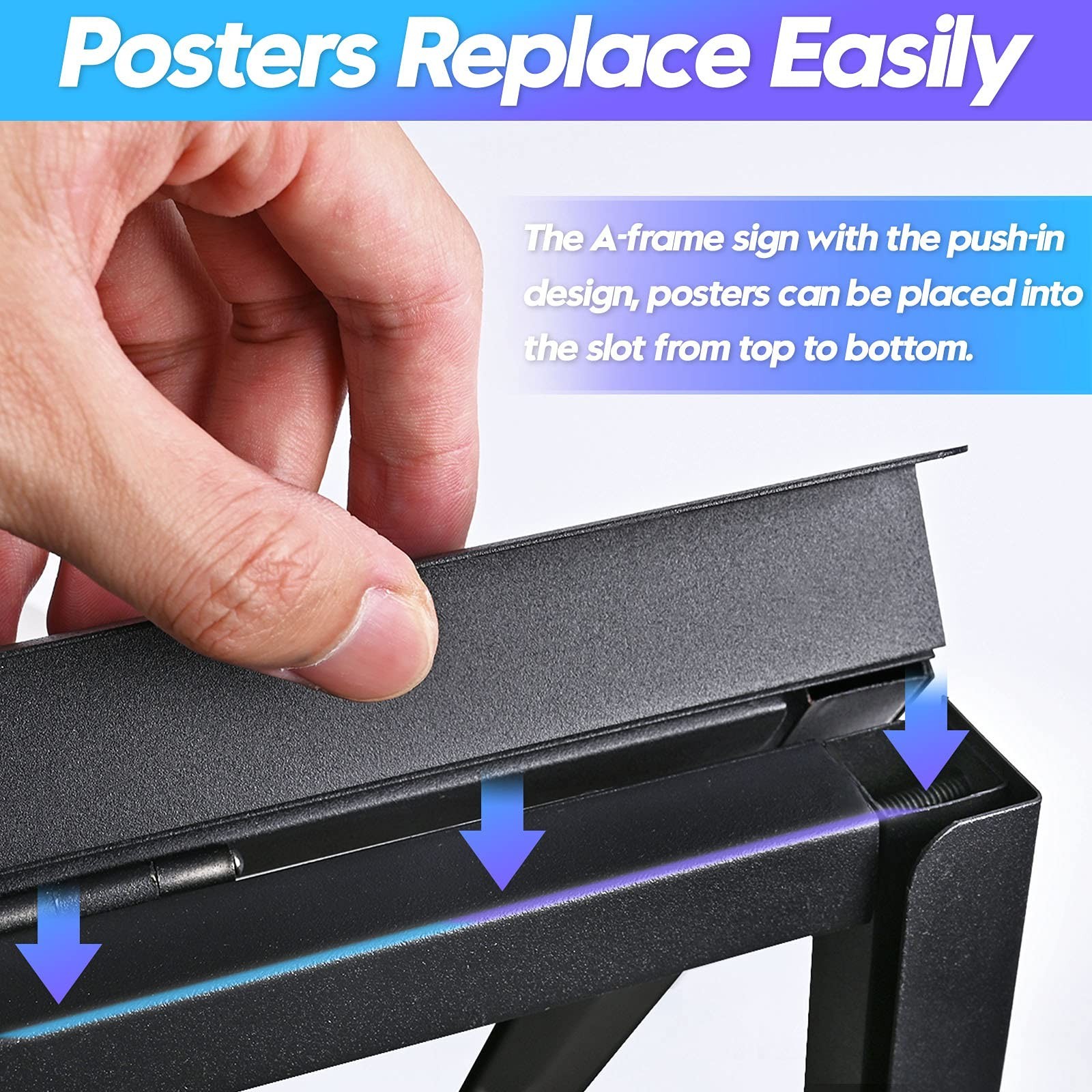Heavy Duty A- Frame Sidewalks Poster stand 24 x 36 Inch Outdoor Sign Black Co…