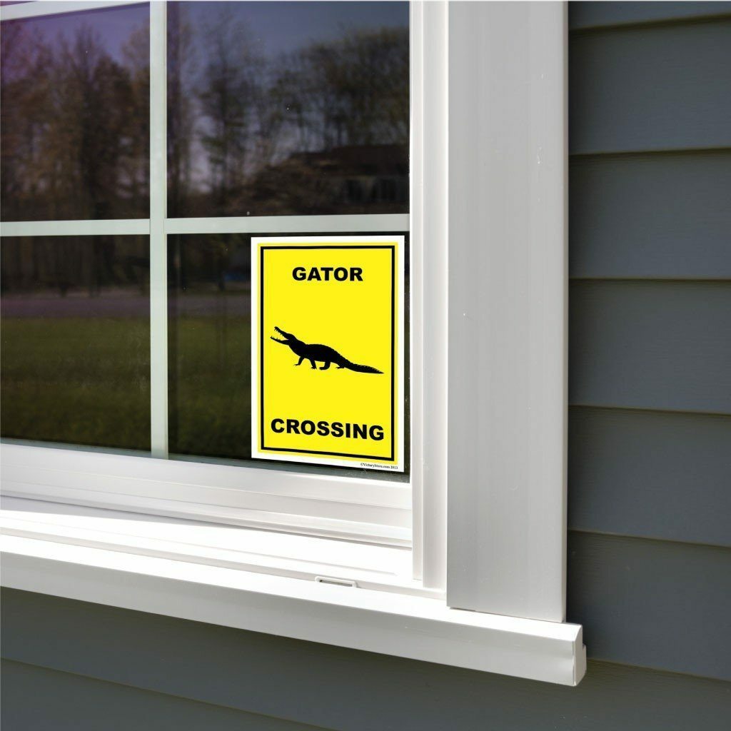 Gator Crossing Sign or Sticker – Multiple Size & Material Options!