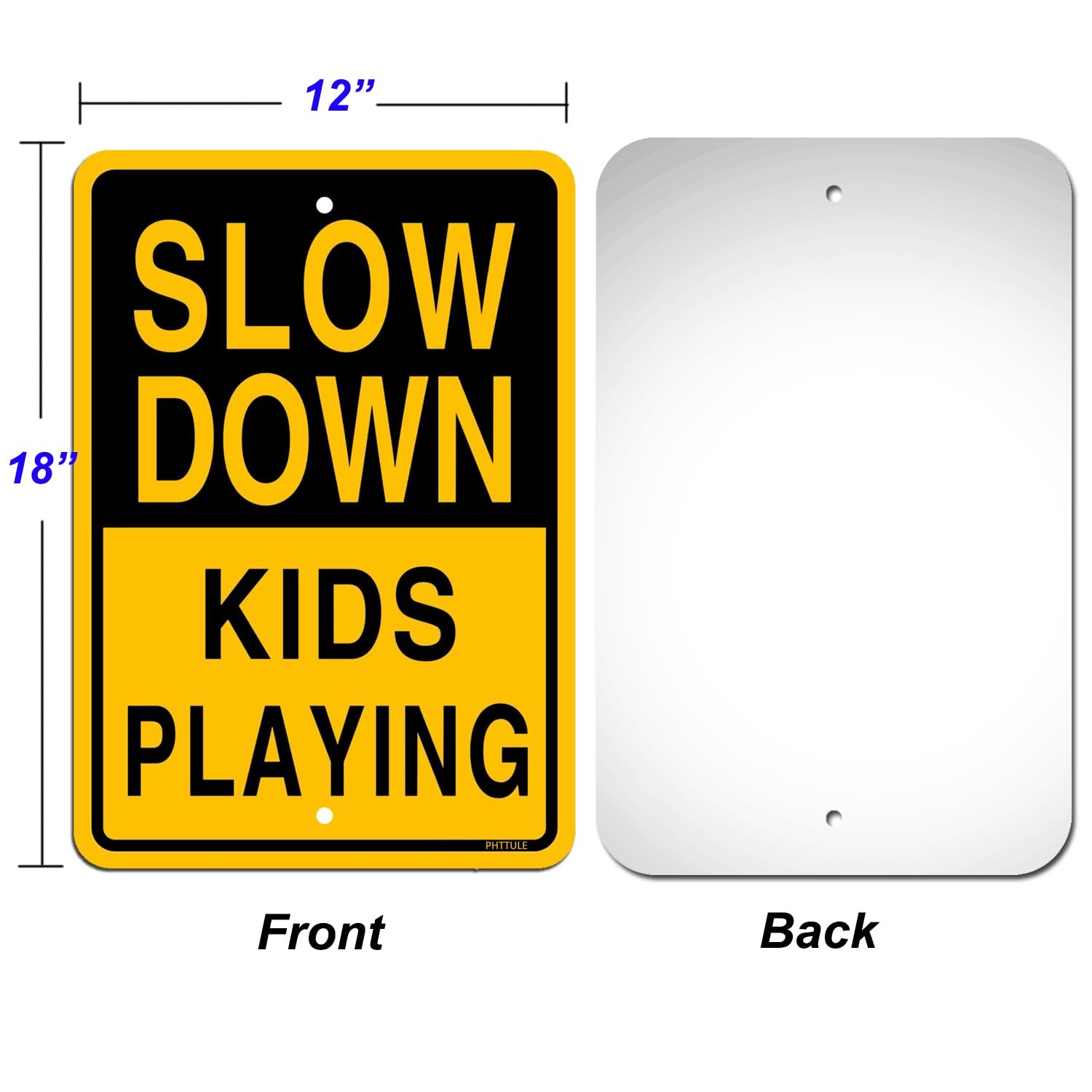 Slow Down Kids Playing Sign,18 x12 Inches Children at Play Sign for Street, R