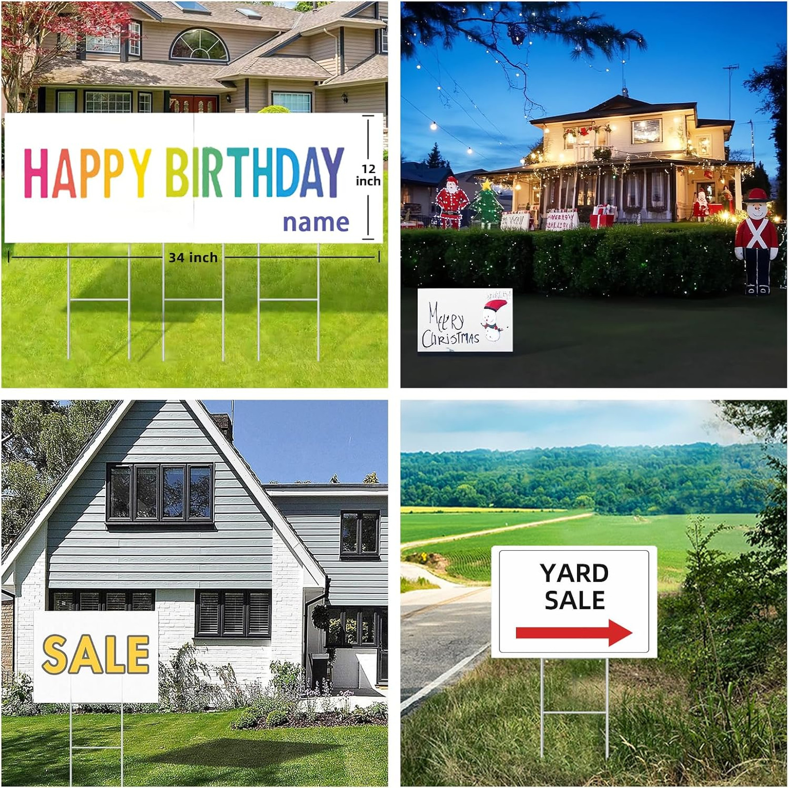 Blank Yard Signs with Stakes 17×12 inches 6 Pack Waterproof Corrugated Plastic