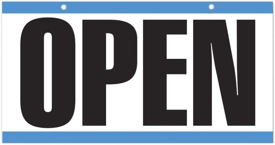 Sign Double-Sided Open/Closed/Will Return Sign with Clock Hands, 6&Prime; x 11.5&Prime;, …