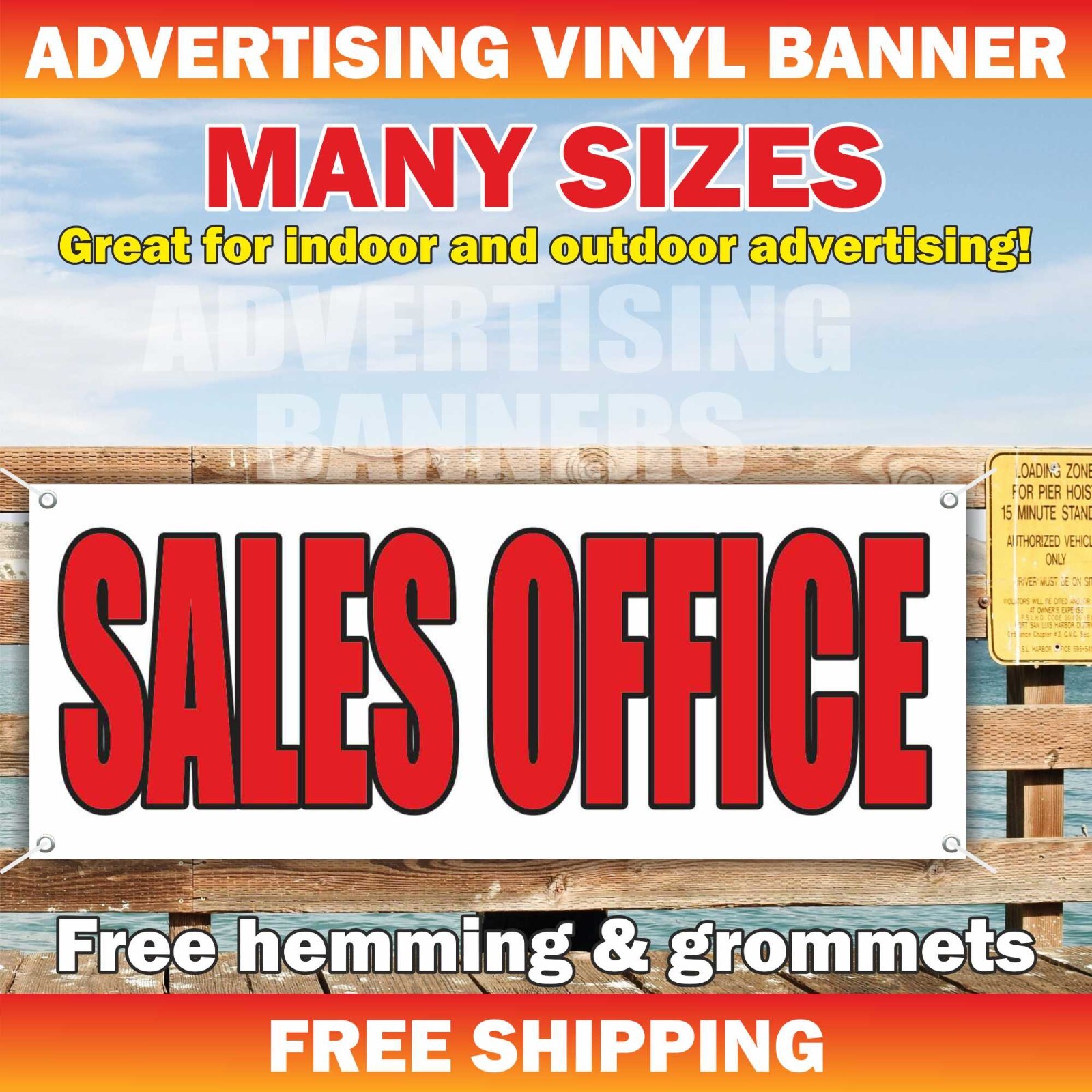 SALES OFFICE Advertising Banner Vinyl Sign space home realtor estate rent lease
