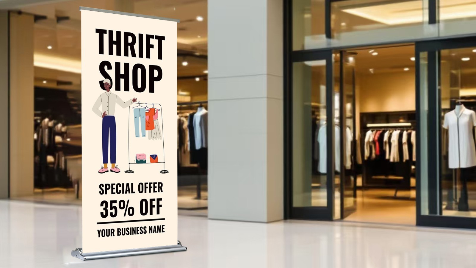 Deluxe Retractable Banner Stand 18&Prime;24&Prime;33.5&Prime;36&Prime;48&Prime;60&Prime;W (Stand ONLY) Widened Base