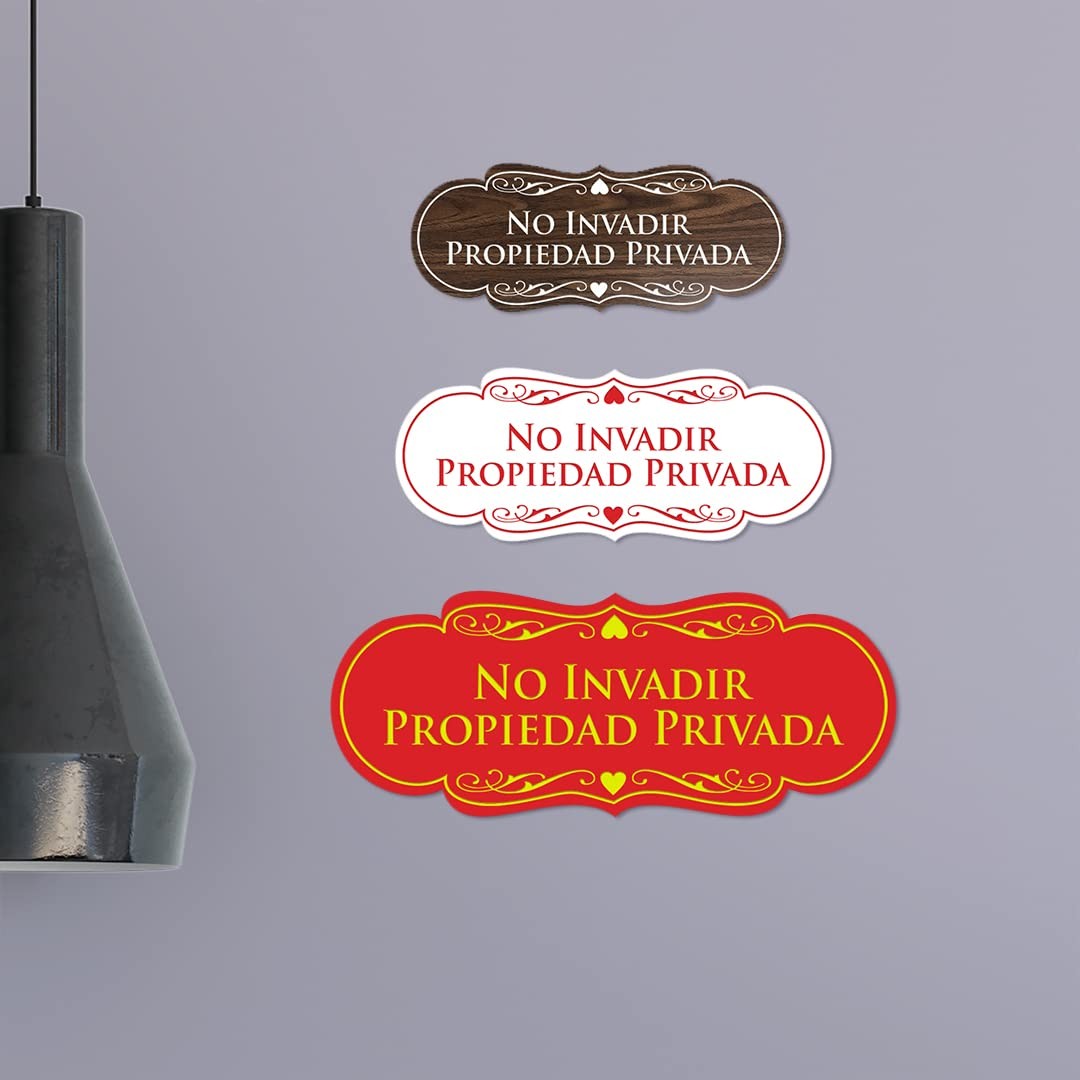 Signs ByLITA Designer Spanish No invadir propiedad privada Sign