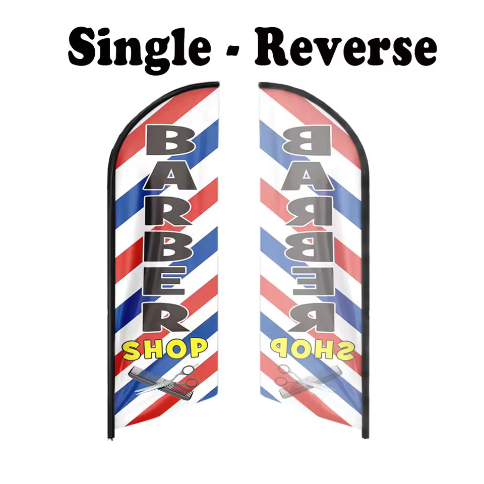Barber Shop Swooper Flag 60 x 250cm(2x8ft) Feather Super Bow Banner