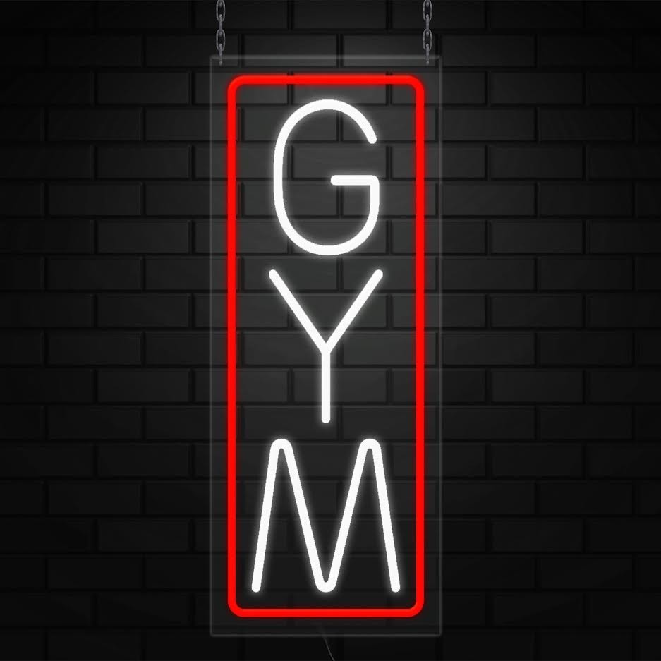 GYM Sign for Business Displays | LED Flex Neon | 13&Prime;W x 32&Prime;H x 1&Prime;D