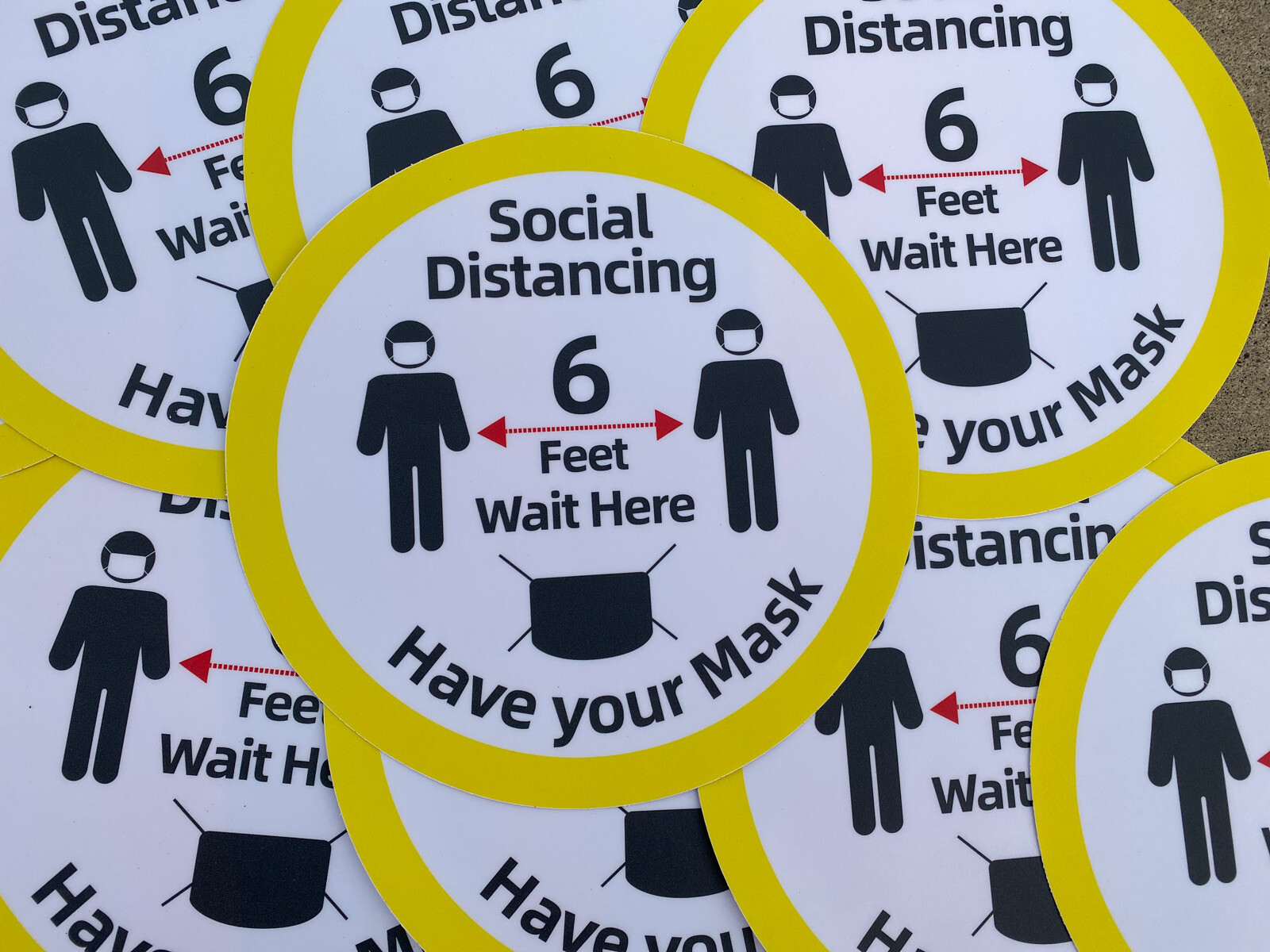 10 Pack Social Distancing Floor Decals Any Surface Stickers 11 inch Waterproof