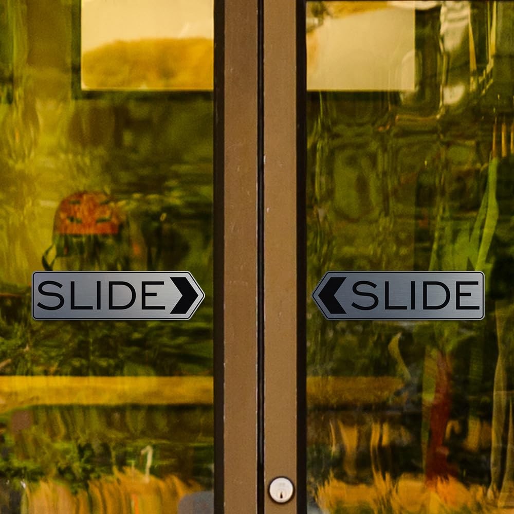 Designer Slide Door Sign Black Small Office Privacy Indicator 2 Pack