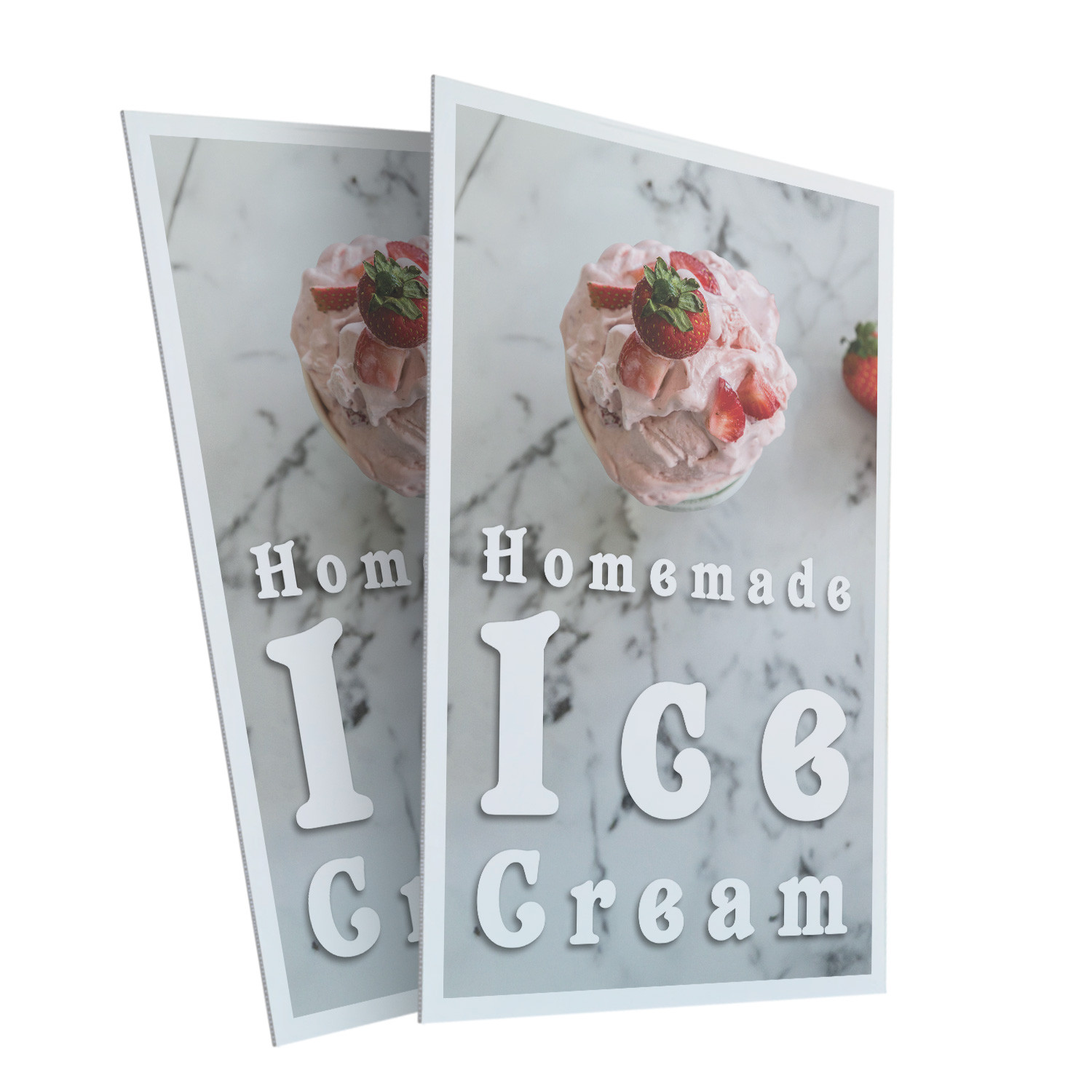 Homemade Ice Cream Heavy Duty A-Frame Sidewalk Sign Freshly Made Local Delicious