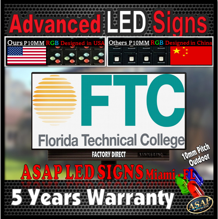 LED Sign Outdoor Board Full Color Programmable 32 in x 76 in – Made in USA