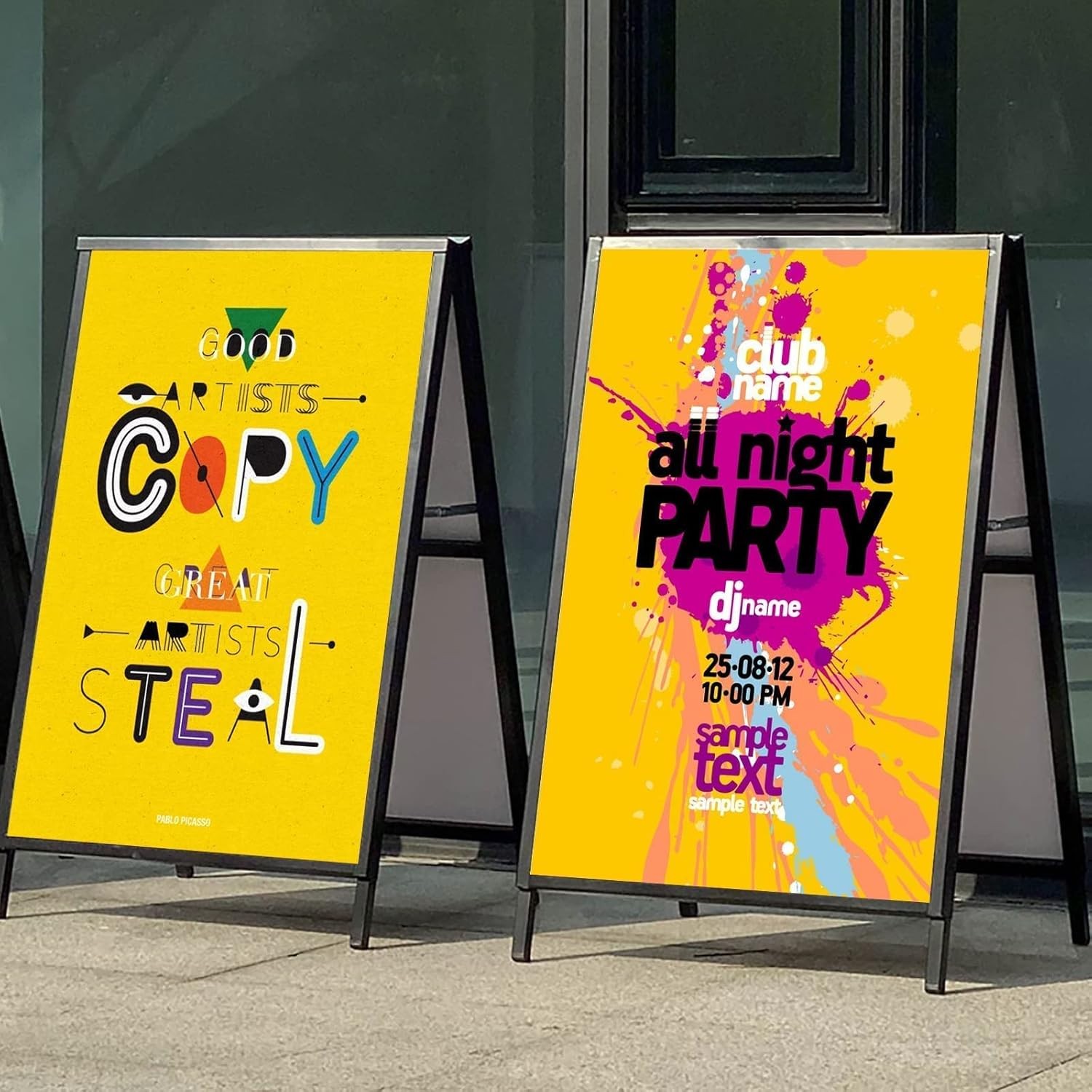 24 x 36 Inch A Frame Sign Double-Sided Folding Sandwich Board Heavy Duty Slide-i