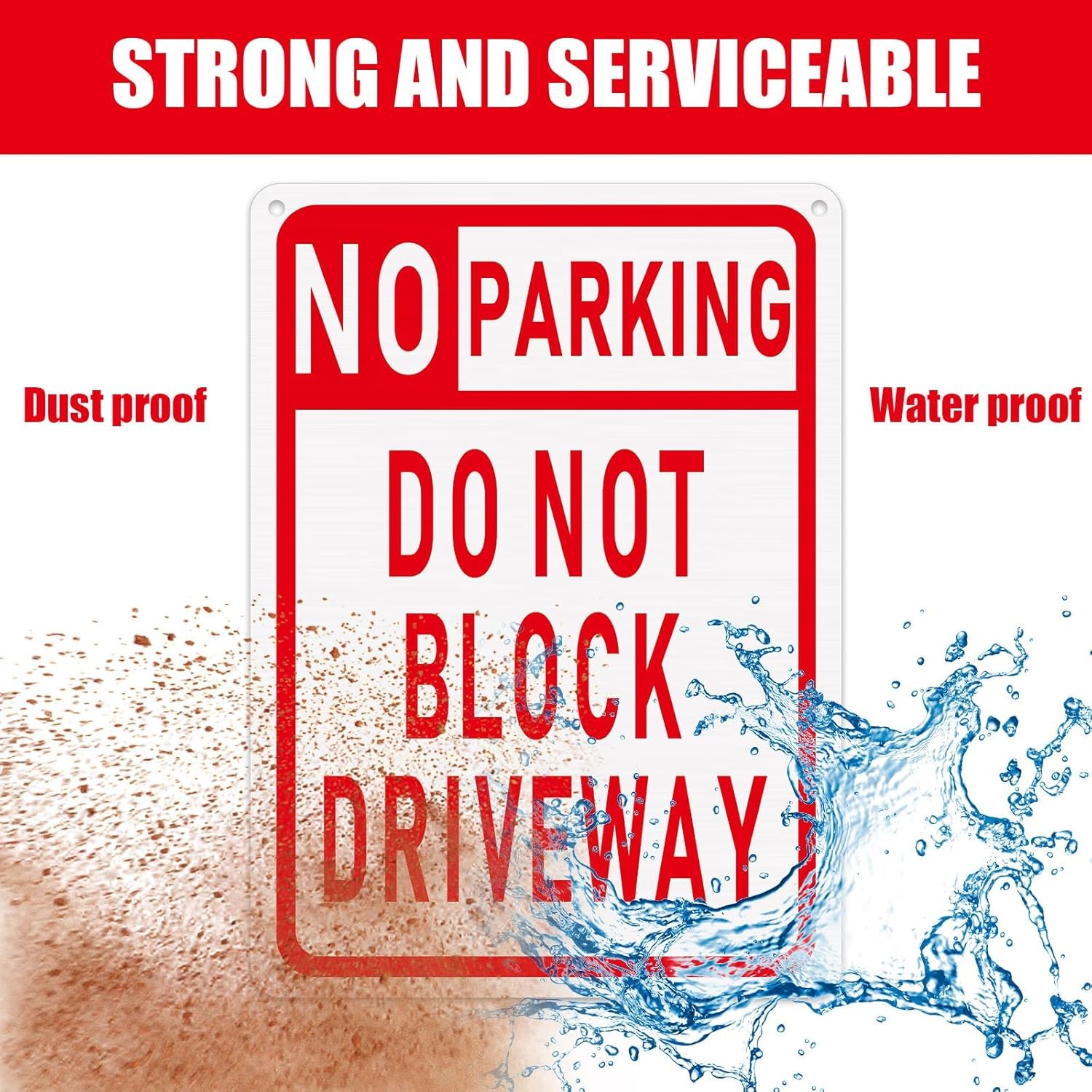 3 Pcs No Parking Sign Do Not Block Driveway 10 X 14 Inches Aluminum Metal
