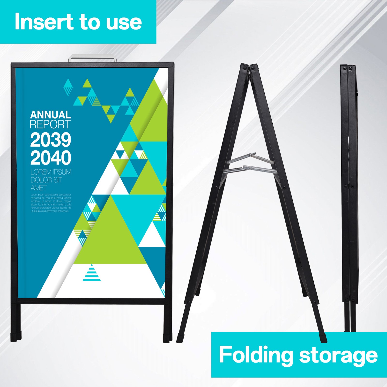 Heavy-Duty A-Frame Folding Sign Holder 24 x 36&Prime; Double-Sided Display（frame only）