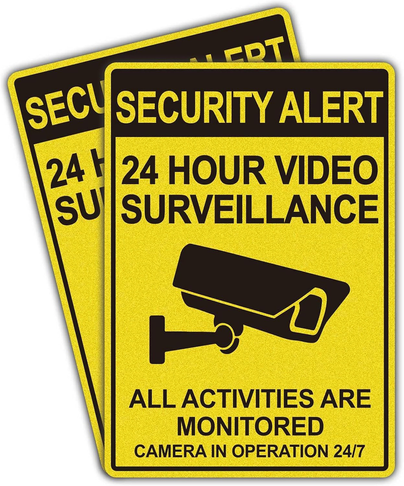 Security Signs Video Surveillance Sticker 24 Hour Security Camera Decal 2 Pack