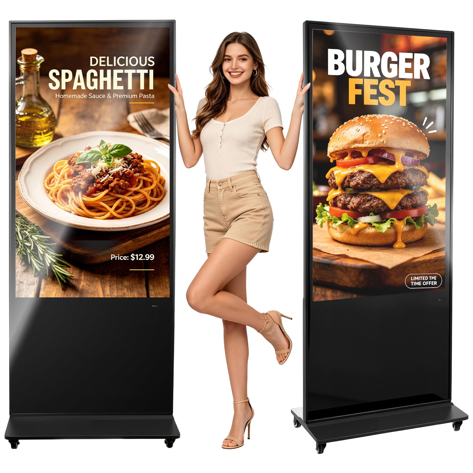 VEVOR 55 in Indoor Digital Signage Floor Standing Advertising Display Kiosk 4K