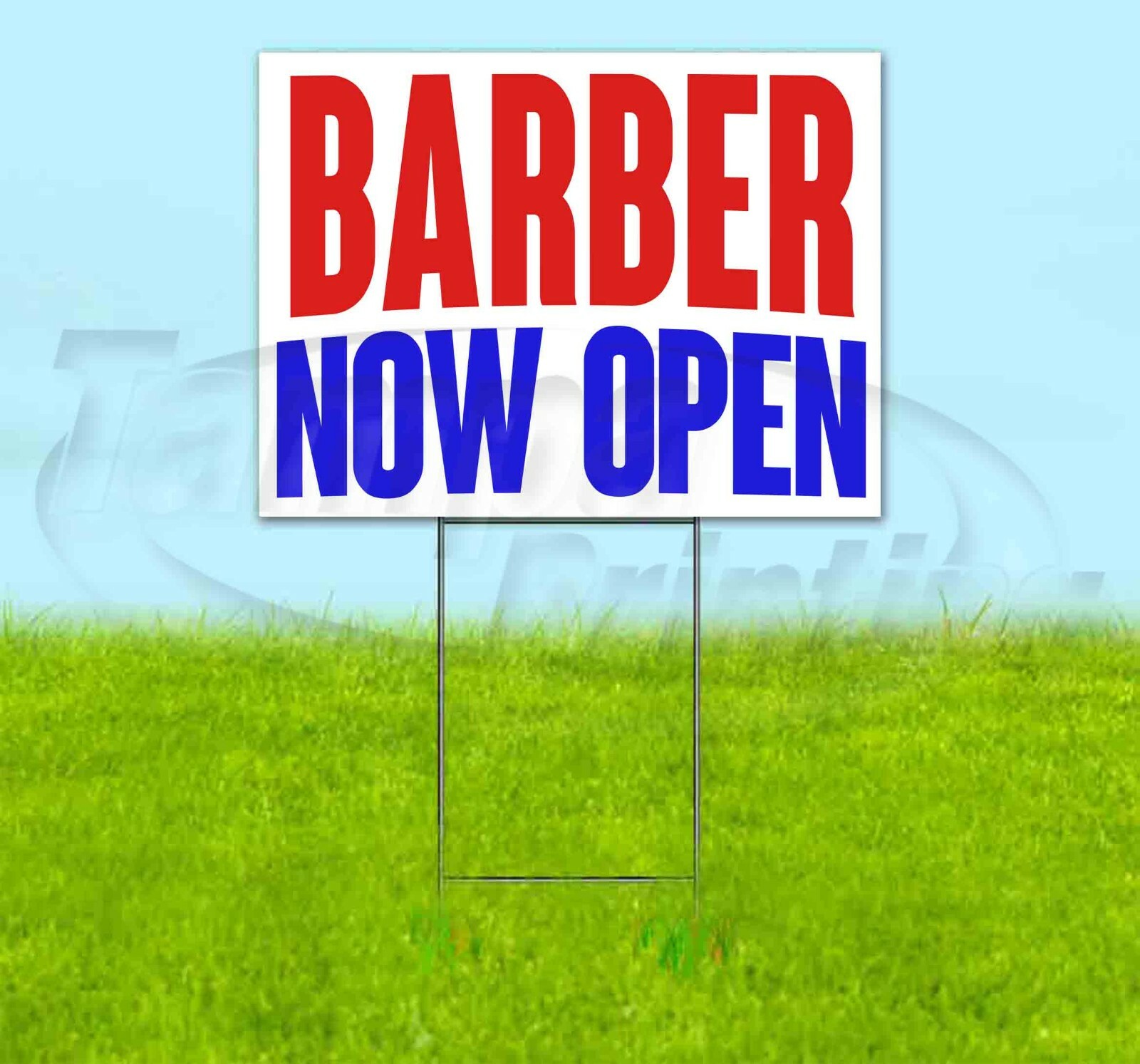 BARBER NOW OPEN Yard Sign Corrugated Plastic Bandit Lawn Decorations