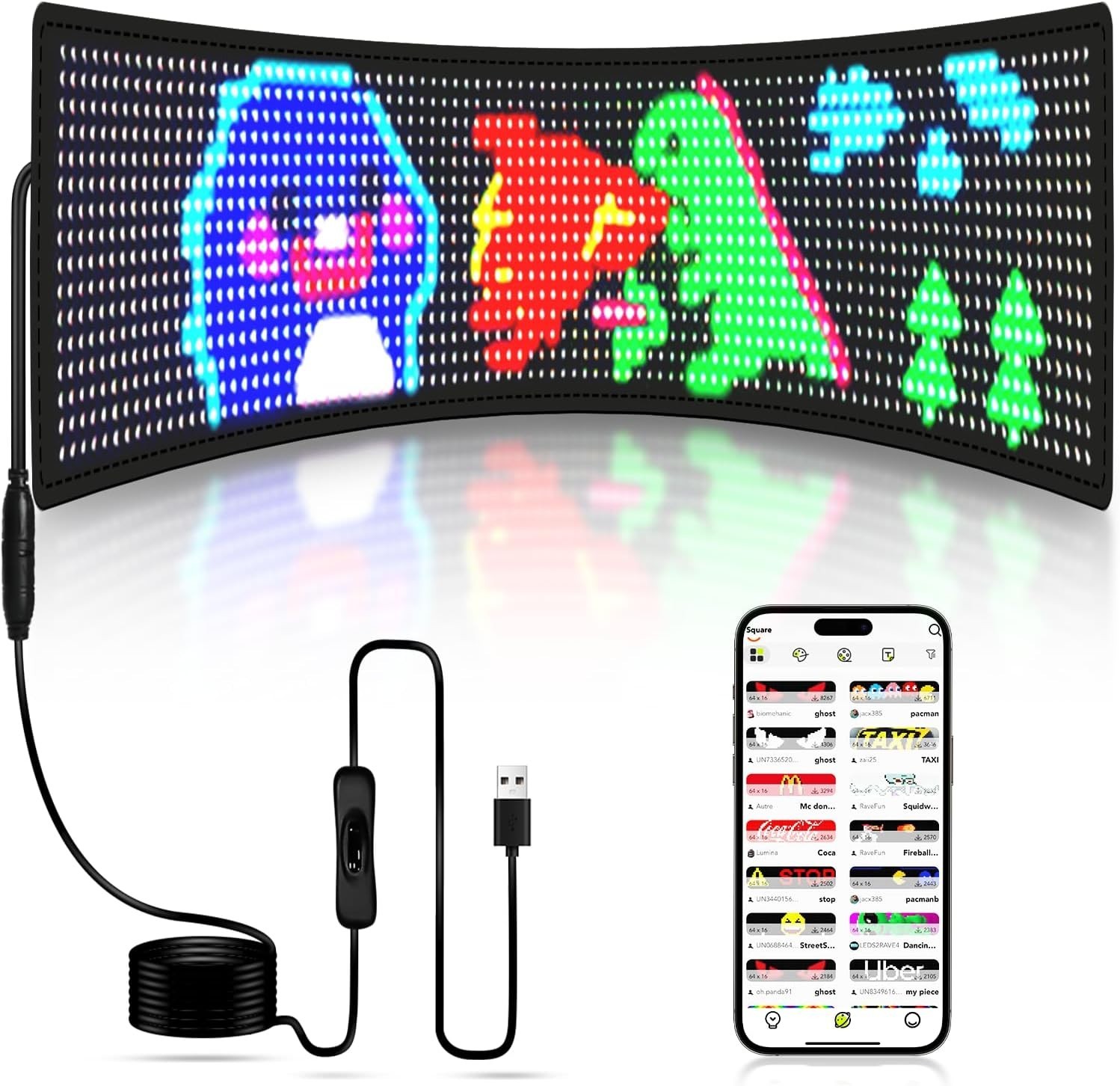 Vibrant 23&Prime;x5&Prime; LED Sign with APP Control for Stunning Advertising & Celebrations