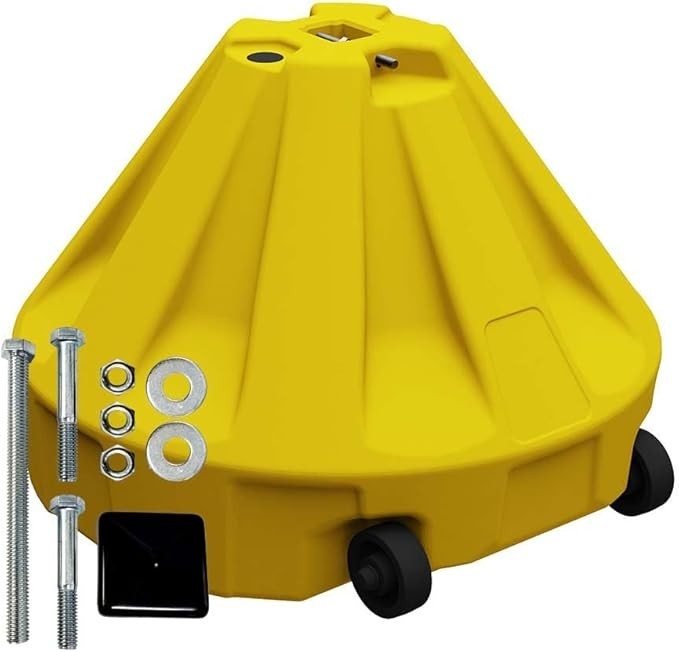 Roll-A-Post Portable Sign Post Base for 24&Prime; X 24&Prime; or Smaller Signs Yellow