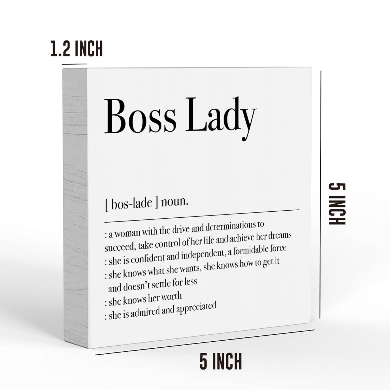 Motivational Boss Lady Gifts for Women Decorative Wooden Box Sign Boss Lady D…