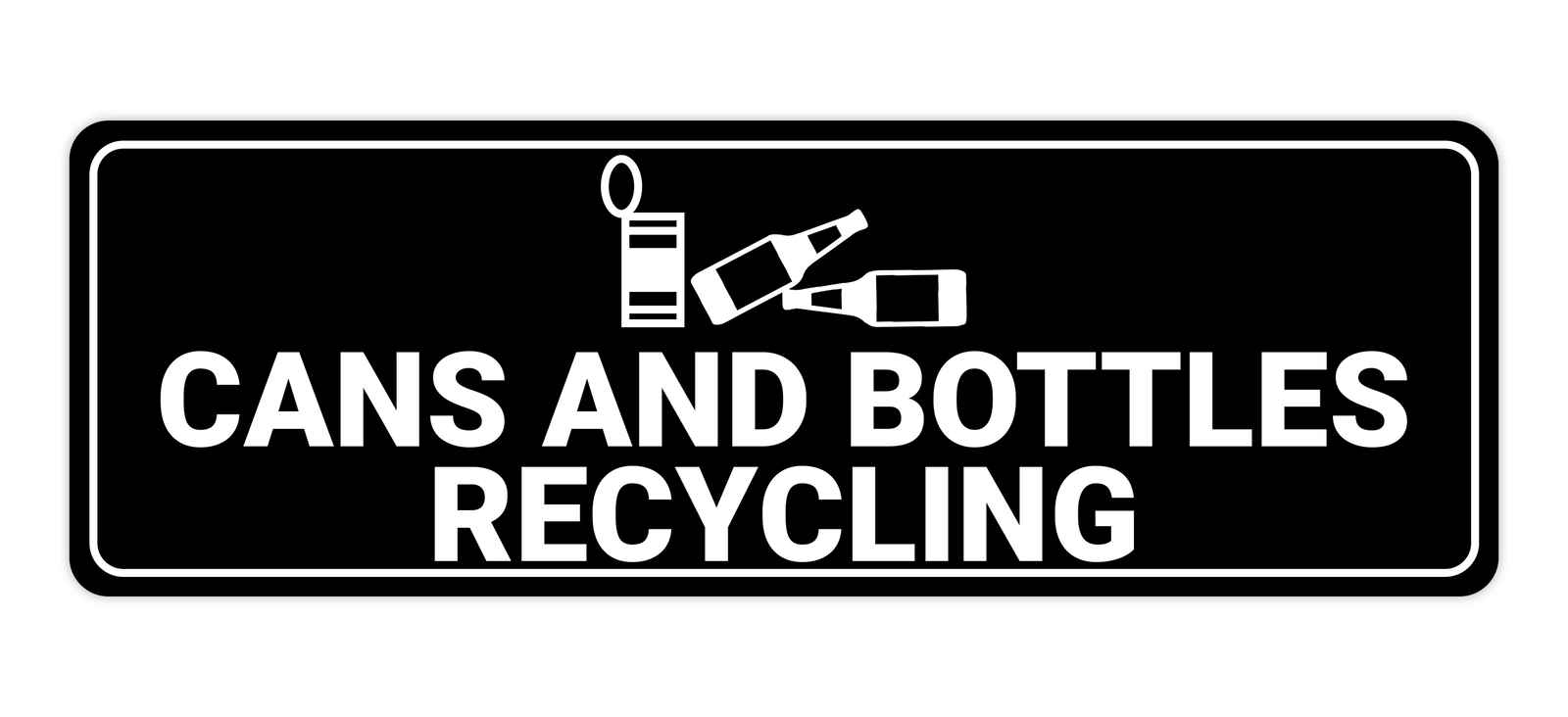 Signs ByLITA Standard Cans and Bottles Recycling Wall or Door Sign