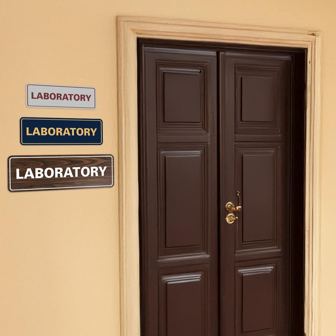 Standard Laboratory Sign Black/Silver – Medium 1 Pack