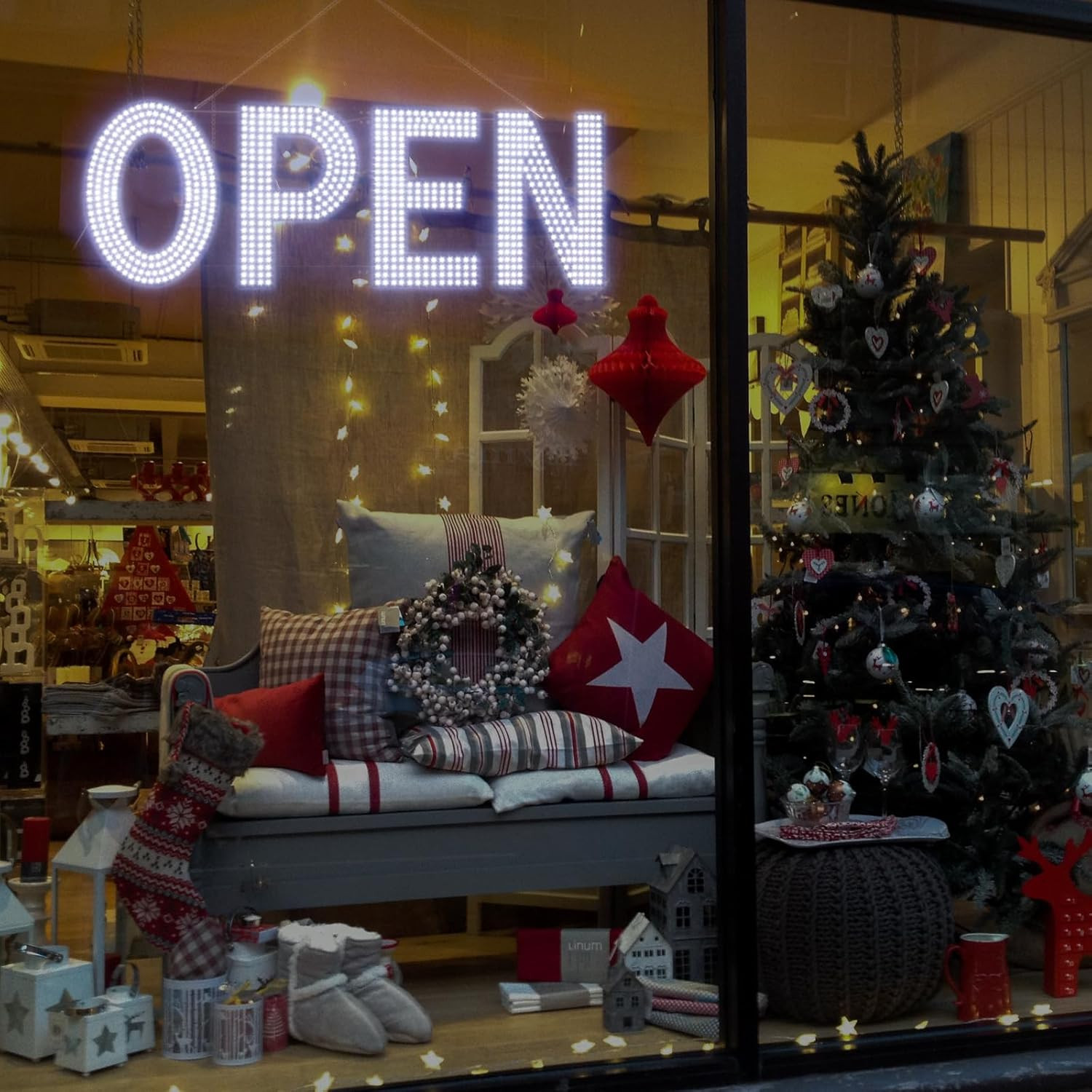 LED Open Signs for Business, 40&Prime;X14&Prime; Dimmable Large LED Open Light up Sign with