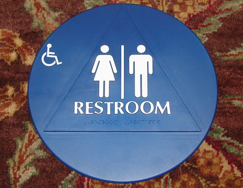 Unisex Handicap Braille Restroom Sign California Compliant ADA Title 24 Don-Jo