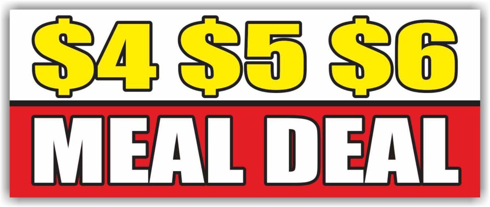 MEAL DEAL Advertising Banner Vinyl Sign breakfast dinner lunch discount sale