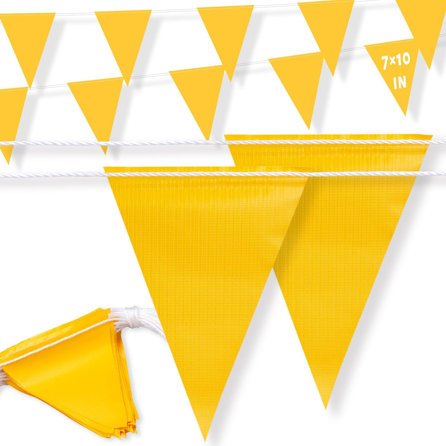105Ft Pennant Banner Flags, 7X10 Orange 45 Pcs High Visibility Safety Flagging o