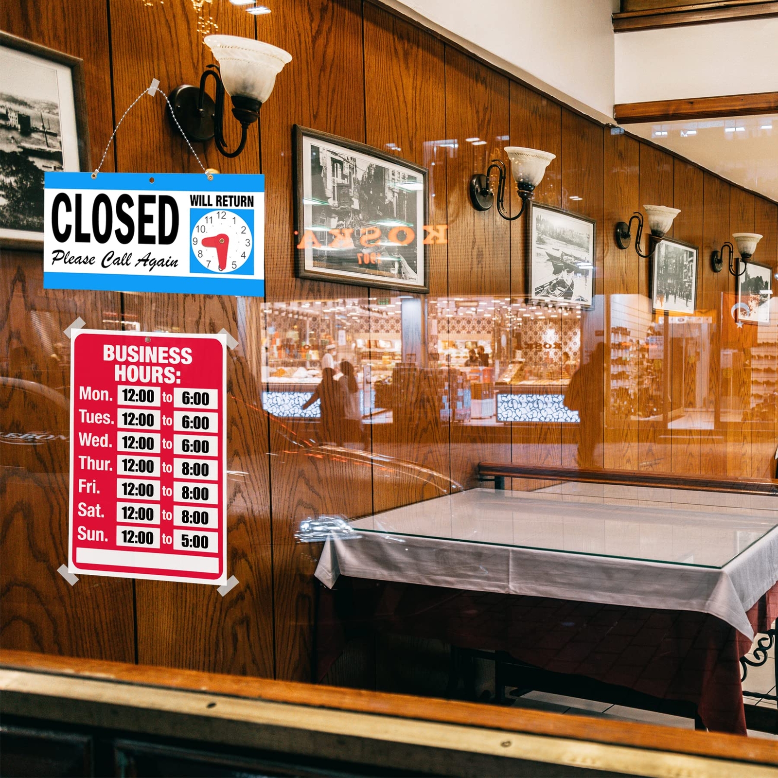 Open Sign Business Hour Closed Open Sign Will Return Clock for Restaurant Office
