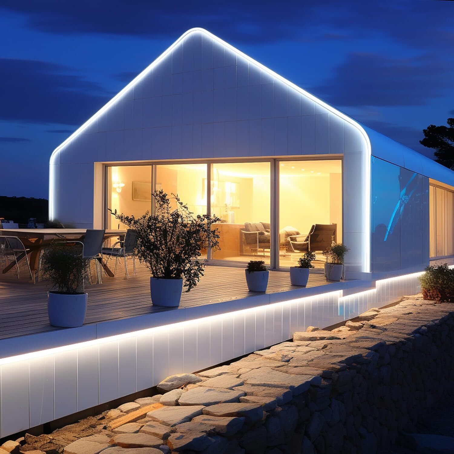 Cold White 50&prime; 480leds/m COB LED Strip Lights Waterproof IP68 110V Flexible Home