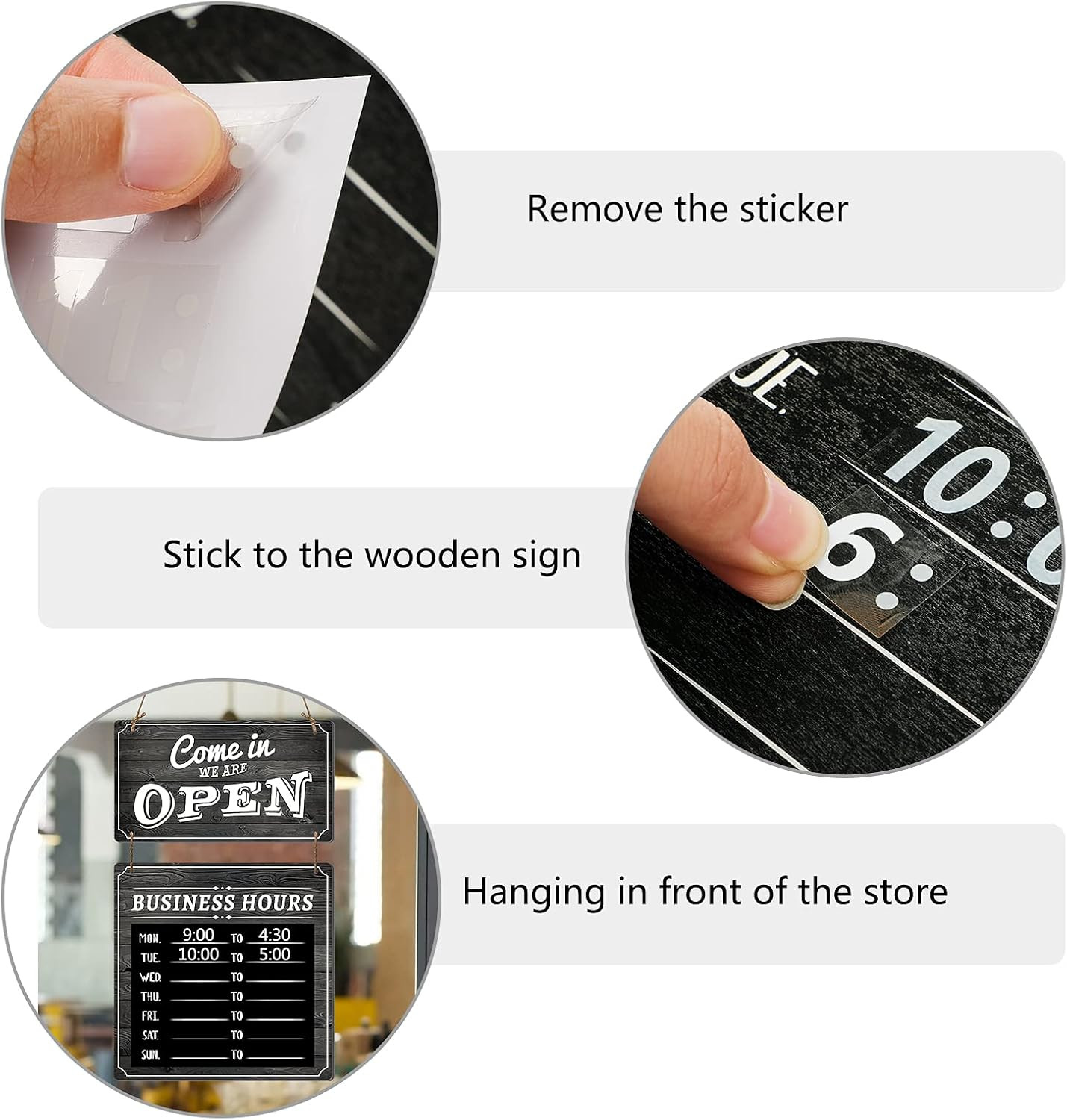 Business Hours Sign Store Hours Sign Hanging Open and Closed Signal Double Sided