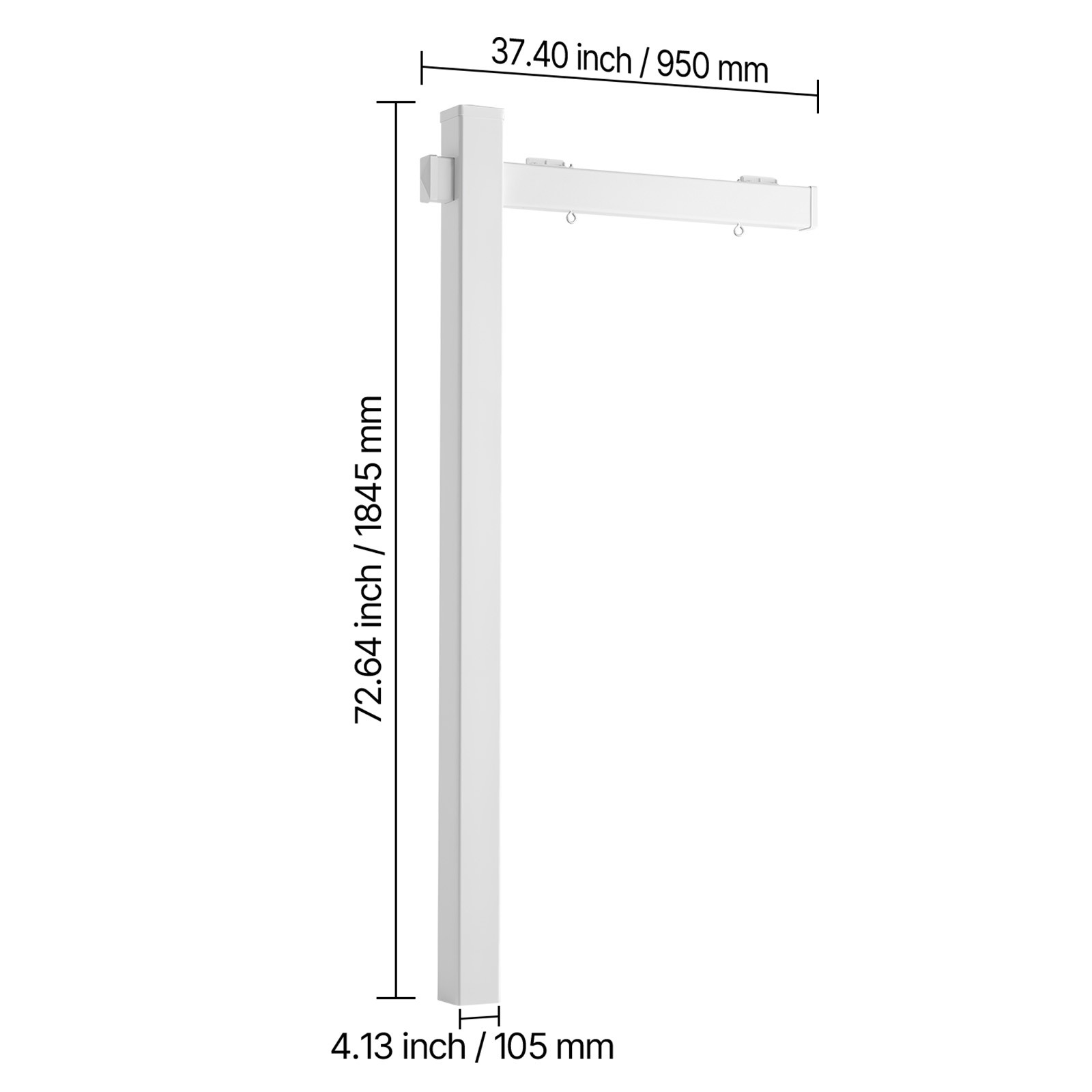 Uimoso PVC Real Estate Sign Post Yard Holder, 6 ft Tall, White, Set of 2