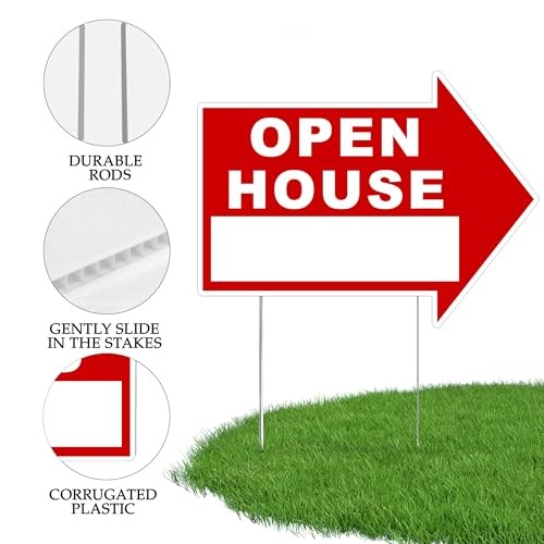 Large Huge Open House For Sale Yard Sale Arrows Yard Sign Double Sided With S…