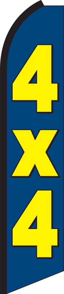 SWOOPER FEATHER FLUTTER FLAG 4X4 ALL 4 WHEEL DRIVE SIGN ADVERTISING HALF SLEEVE