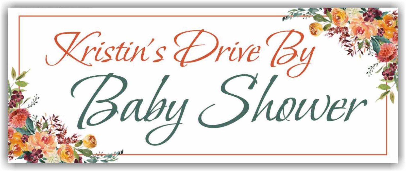 Drive by Baby Shower Celebrating Advertising Banner Vinyl Mesh Sign Custom Name