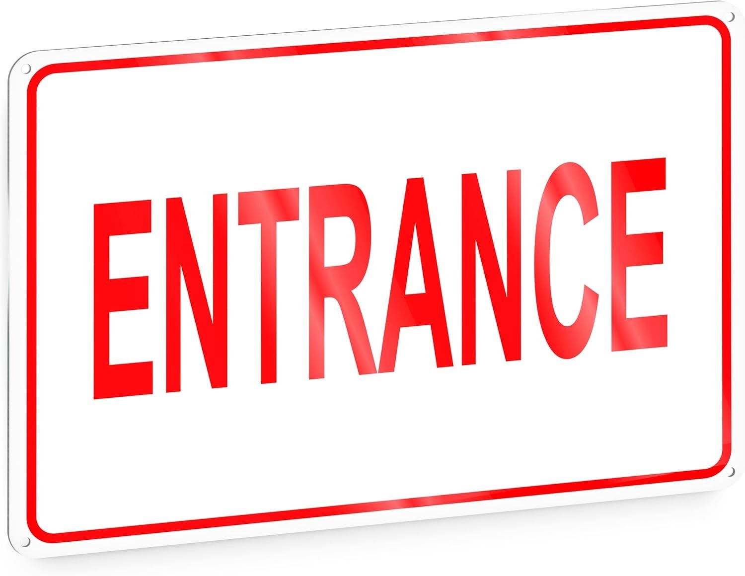 Reflective Entrance Sign, 8X12 Rust-Free Aluminum Enter Here Sign for Door