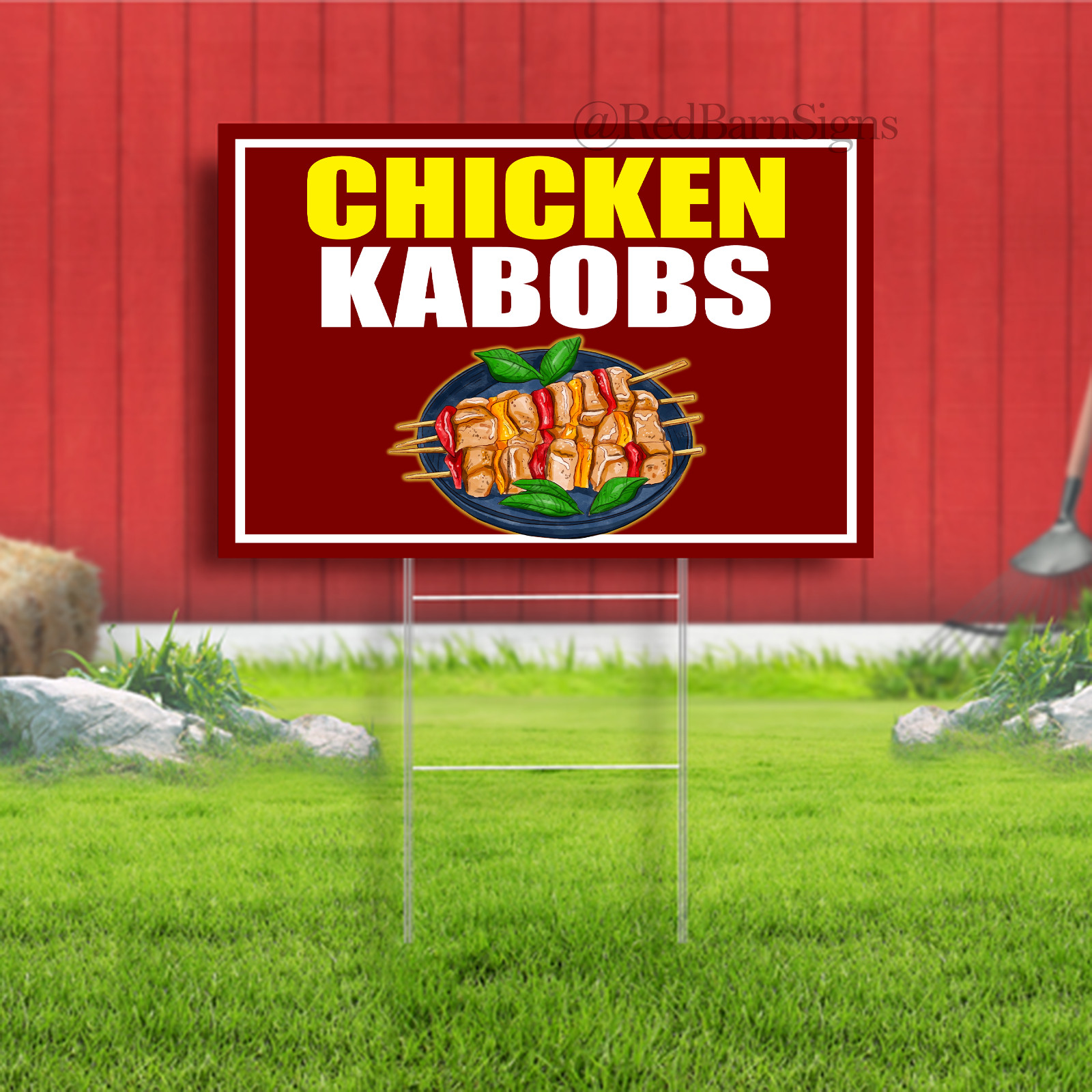 Chicken Kabobs Indoor Outdoor Yard Sign