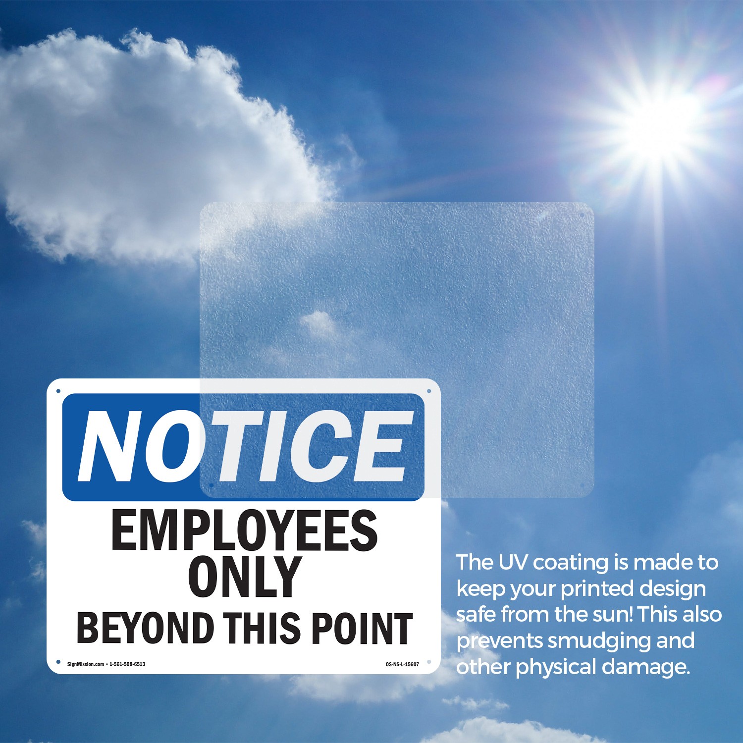 Employees Only Beyond This Point OSHA Notice Sign Metal, Decal – 5 or 10 Pack