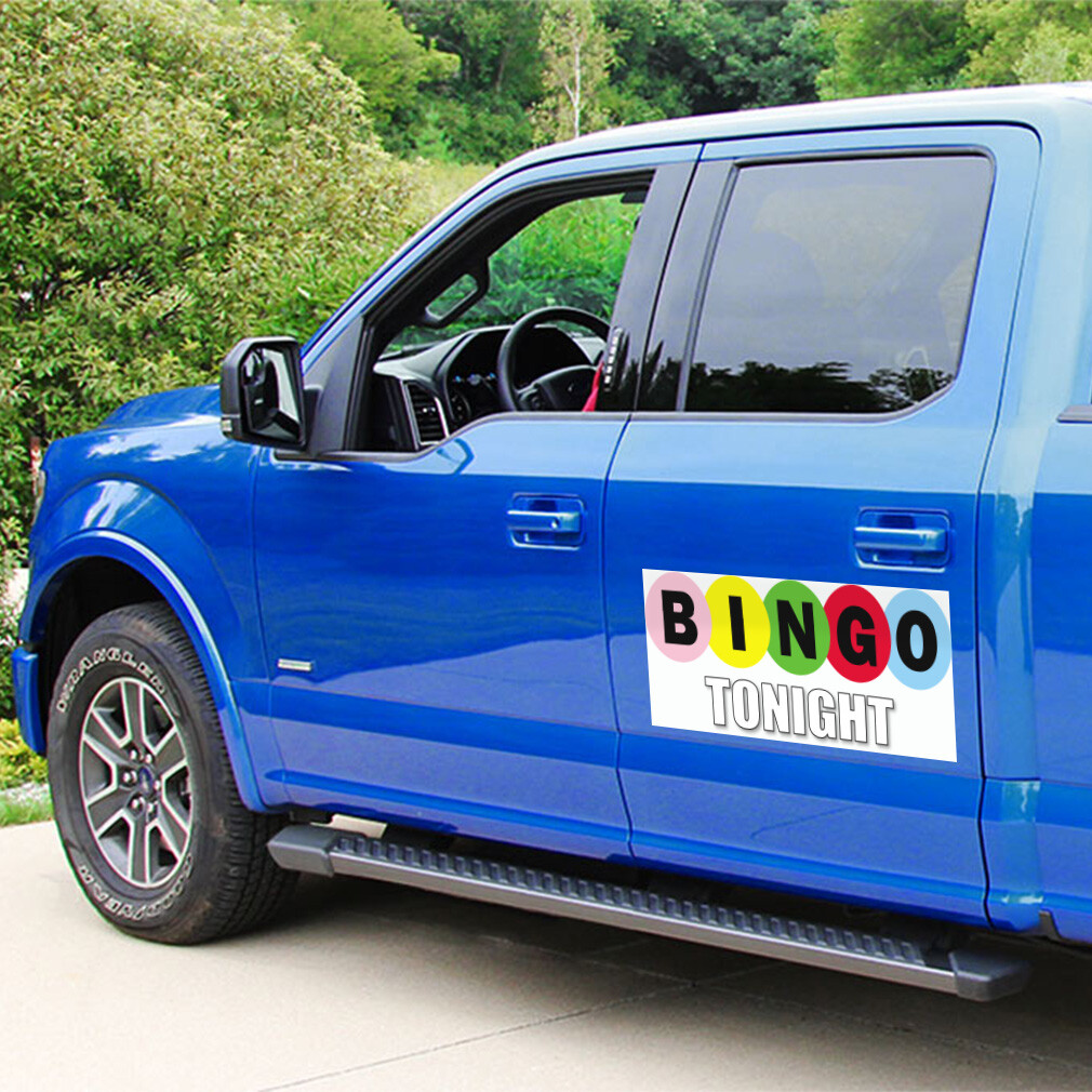 Car Magnet Set of 2 Bingo Tonight Business Car Advertising Industrial Sign