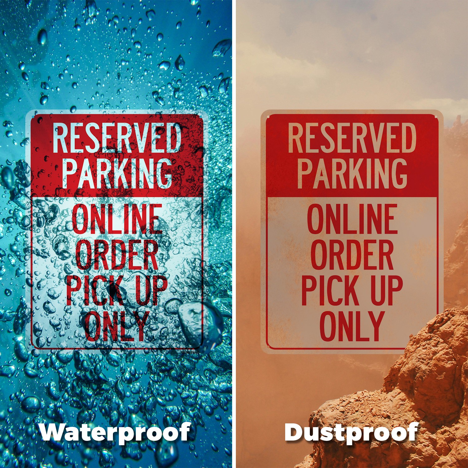 Reserved Parking Online Order Pick Up Only Public Safety Sign, Decal 5/10 Pack